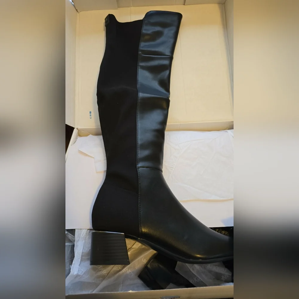 Calvin Klein Black Over the Knee Boots - Picture 1 of 4